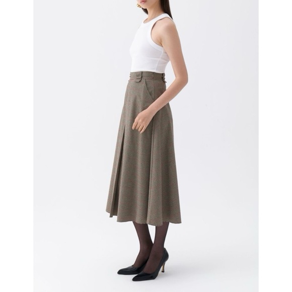 Nocturne | plaid pattern midi skirt - Picture 2 of 13